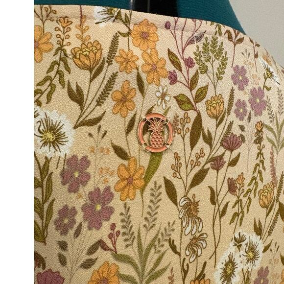 Simply Southern Floral Maxi Dress XXL Puff Sleeve Elastic Waist Boho Cottagecore - Picture 7 of 7